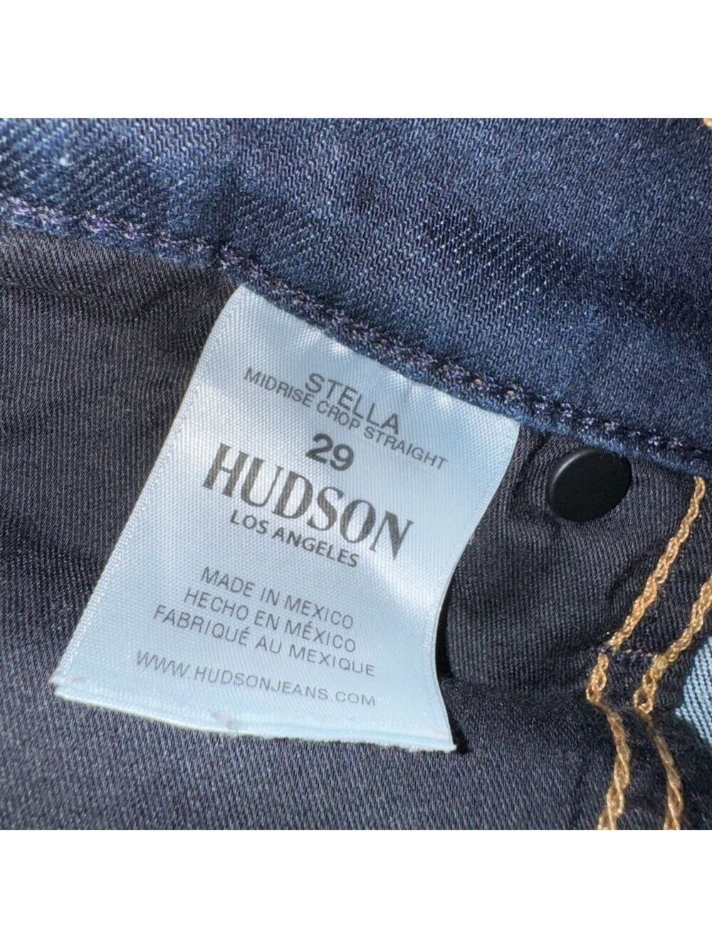 Hudson Jeans Stella Midrise Crop Straight Jeans Dark Wash Size 29 NWOT - Picture 5 of 5